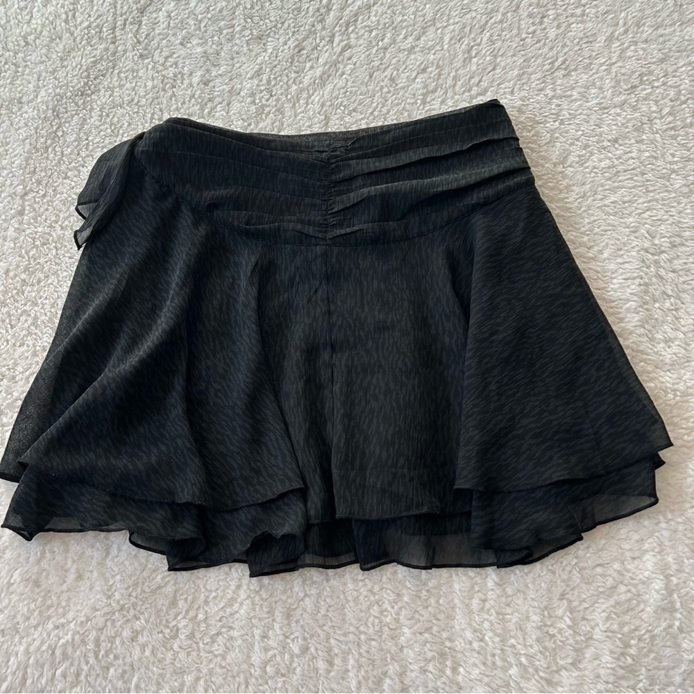 Aerie Women’s Chiffon Flowy Black Ruffled Wrap Skirt Medium NWT - Picture 6 of 7